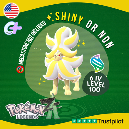 Mega Pyroar Male Shiny or Non ✨ 6 IV Pokémon Legends Z-A Battle Ready ZA Z A