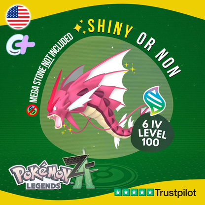 Mega Gyarados Shiny or Non ✨ 6 IV Pokémon Legends Z-A Battle Ready ZA Z A