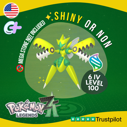 Mega Scizor Shiny or Non ✨ 6 IV Pokémon Legends Z-A Battle Ready ZA Z A