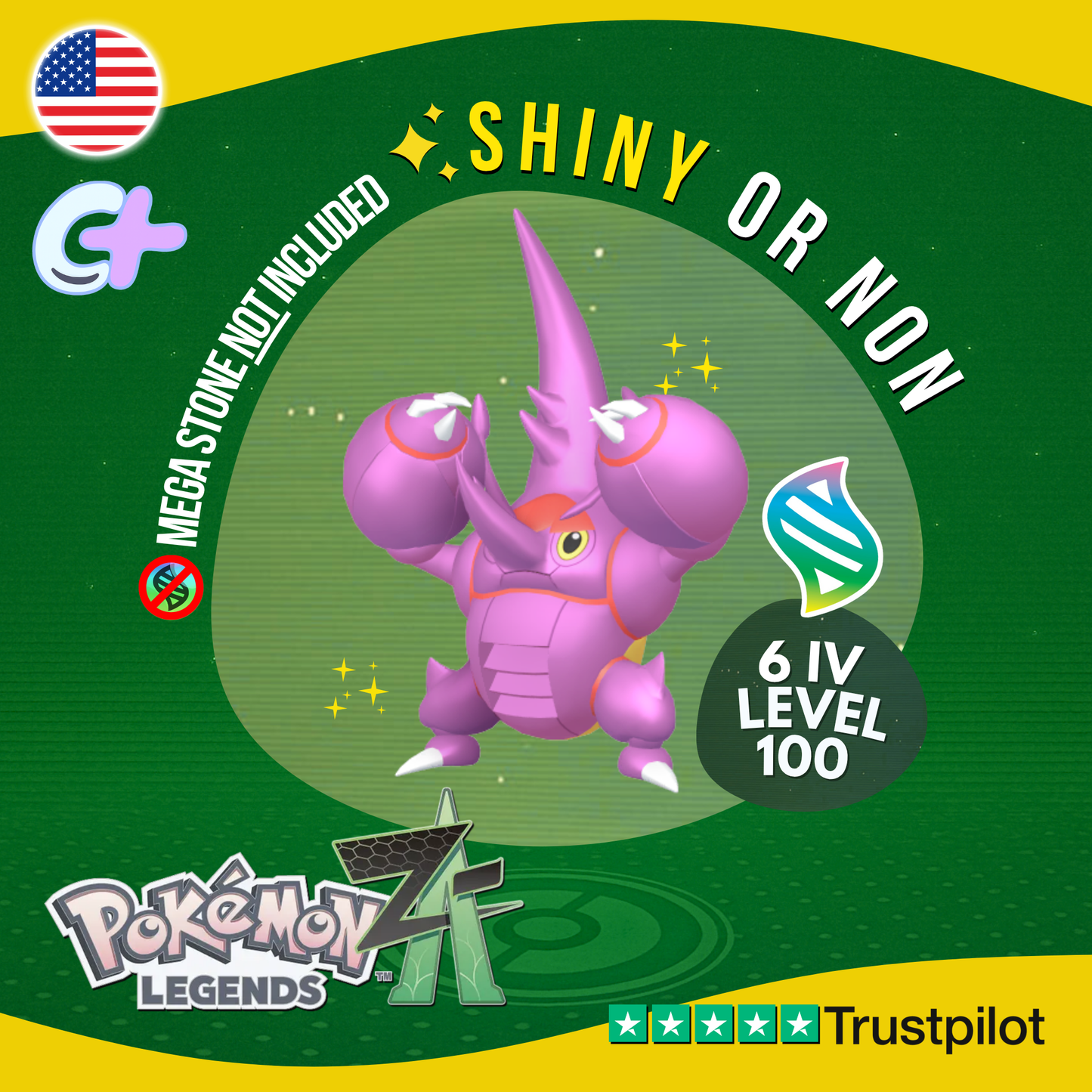 Mega Heracross Shiny or Non ✨ 6 IV Pokémon Legends Z-A Battle Ready ZA Z A