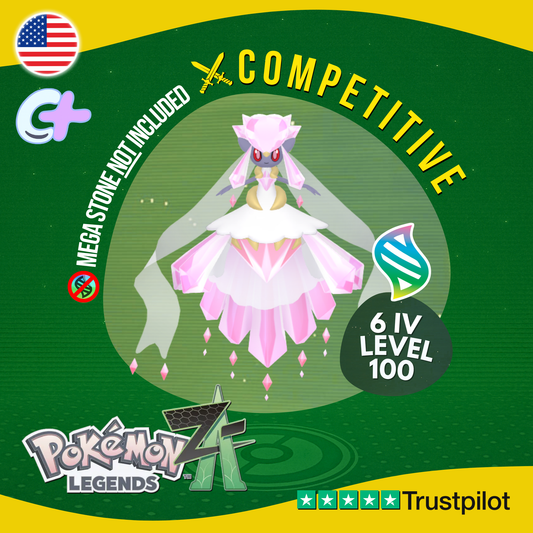 Mega Diancie Non Shiny Competitive 6 IV Pokémon Legends Z-A Battle Ready ZA Z A
