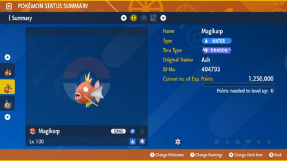 Magikarp Unrivaled Tera Raid Event Mightiest Mark 6 IV Pokémon Scarlet Violet