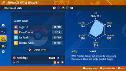 Annihilape Unrivaled Tera Raid Event Mightiest Mark 6 IV Pokémon Scarlet Violet