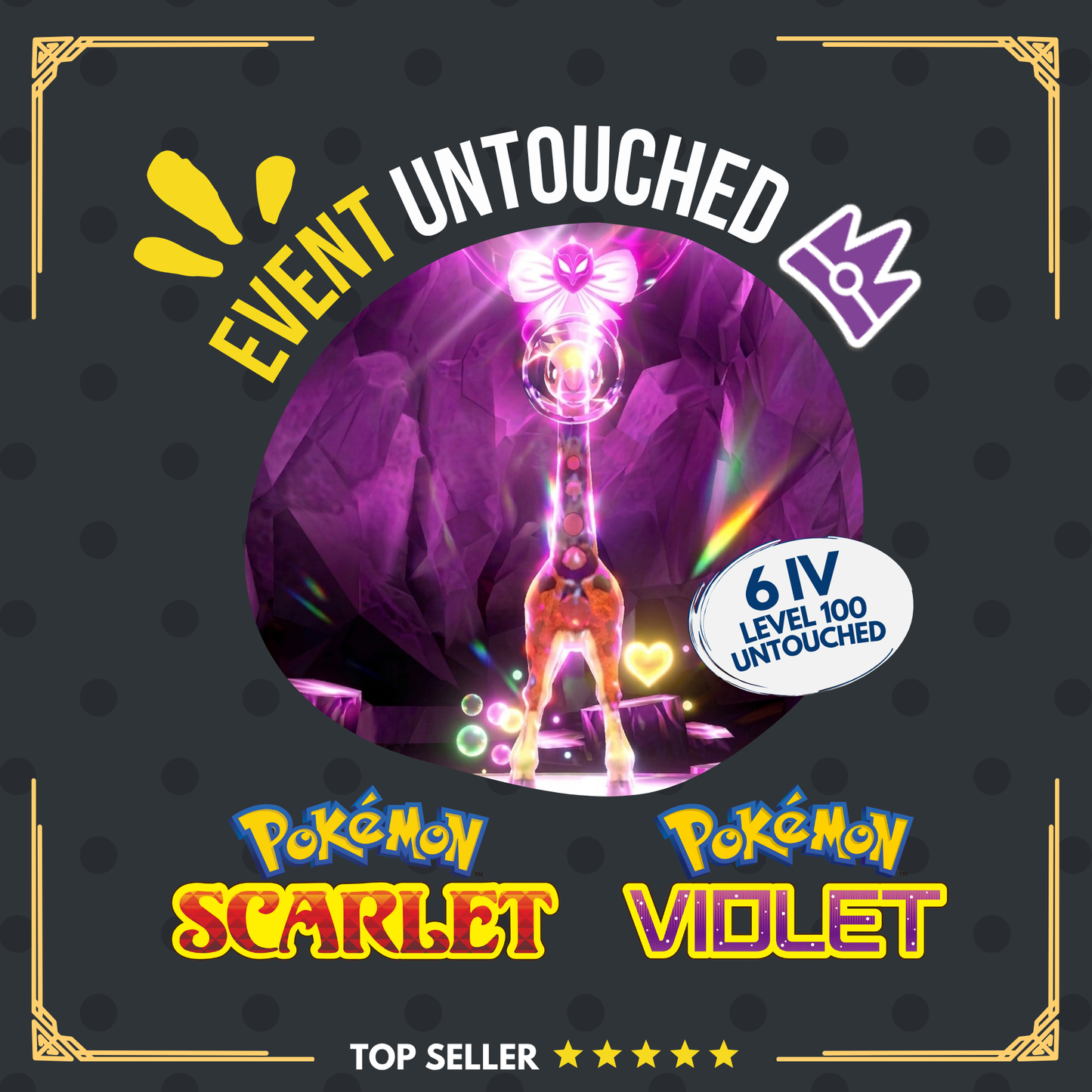 Farigiraf Unrivaled Tera Raid Event Mightiest Mark 6 IV Pokémon Scarlet Violet