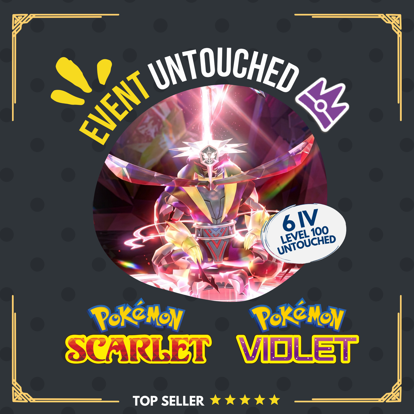 Kingambit Unrivaled Tera Raid Event Mightiest Mark 6 IV Pokémon Scarlet Violet