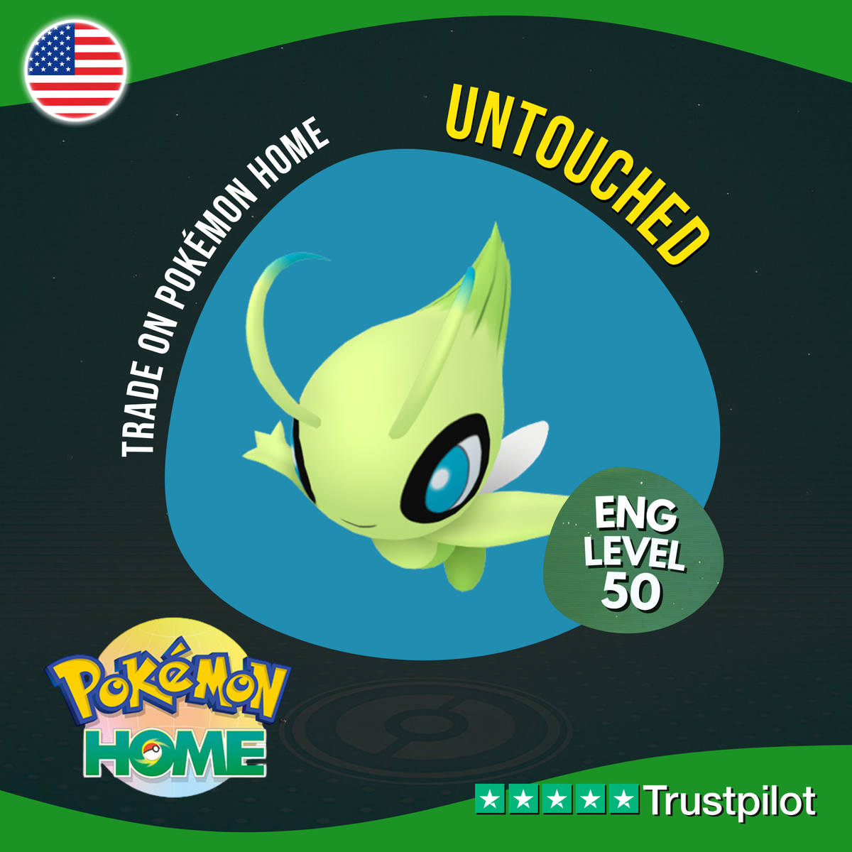 Celebi FireRed LeafGreen Untouched Event Pokémon HOME Legit 2026 October 60720