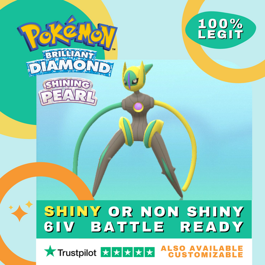 Deoxys Speed Form Shiny ✨ or Non Shiny Pokémon Brilliant Diamond Shining Pearl Battle Ready 6 IV Competitive 100%  Legit Level 100 Customizable Custom OT