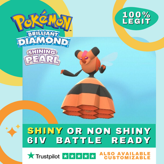 Vespiquen Shiny ✨ or Non Shiny Pokémon Brilliant Diamond Shining Pearl Battle Ready 6 IV Competitive 100%  Legit Level 100 Customizable Custom OT
