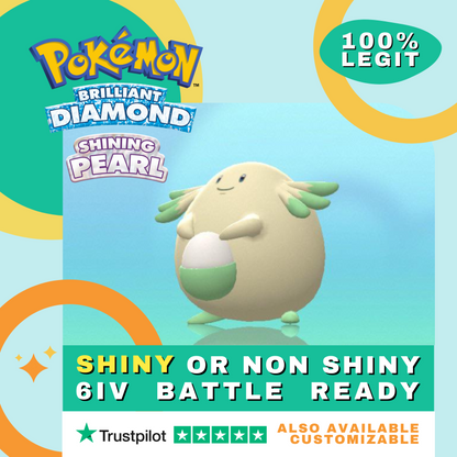Chansey Shiny ✨ or Non Shiny Pokémon Brilliant Diamond Shining Pearl Battle Ready 6 IV Competitive 100%  Legit Level 100 Customizable Custom OT