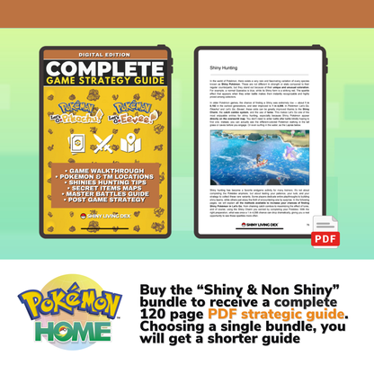 Pokémon Let's GO Pikachu Eevee Complete Kanto Shiny Living Dex Custom OT name Pokedex Pokémon HOME Lets 6IV Competitive