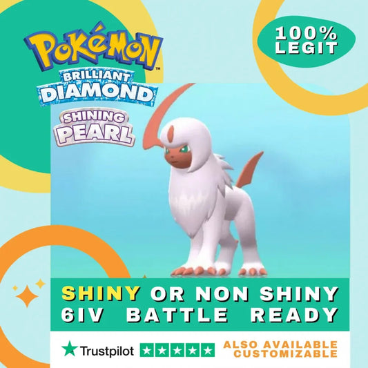 Absol Shiny ✨ or Non Shiny Pokémon Brilliant Diamond Shining Pearl Battle Ready 6 IV Competitive 100% Legit Level 100 Customizable Custom OT by Shiny Living Dex | Shiny Living Dex