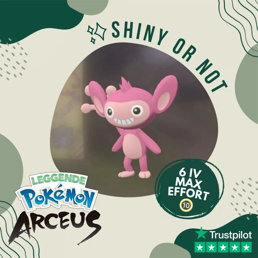 Aipom Shiny ✨ Legends Pokémon Arceus 6 Iv Max Effort Custom Ot Level Gender