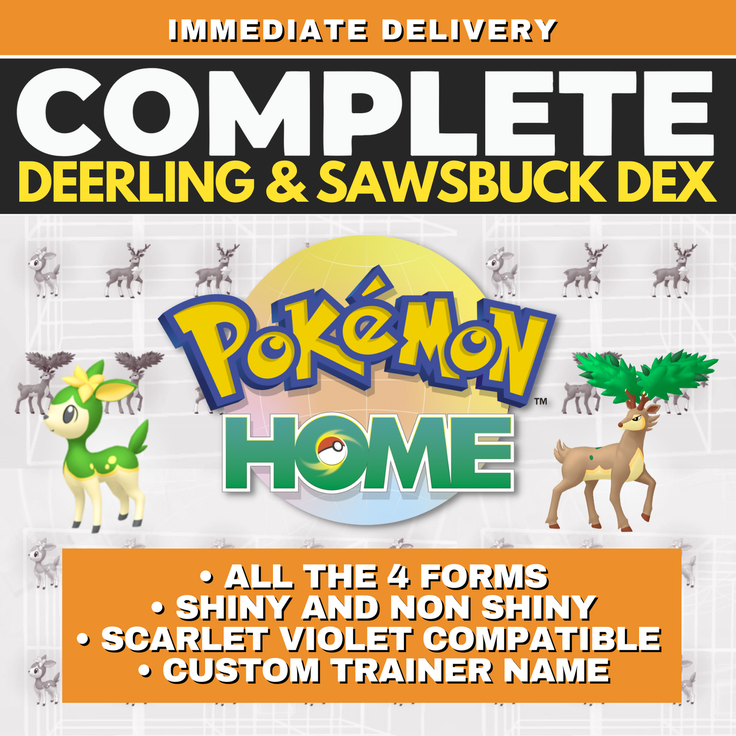 All Deerling Sawsbuck Shiny & Non Shiny Complete Collection Pokémon HOME Every 4 Forms 6 IV Spring Summer Autumn Winter