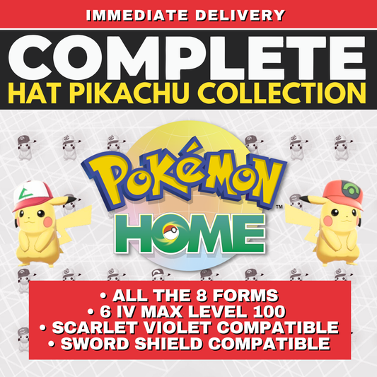 All Event Pikachu Hat Non Shiny Complete Collection Pokémon HOME Original Partner Alola Kalos Unova Sinnoh World Legit