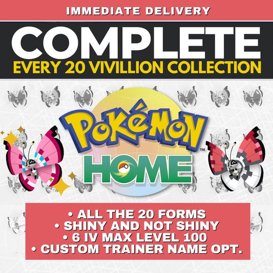 All Vivillon Shiny & Non Shiny Complete Collection Pokémon HOME Every 20 Forms Custom Trainer name OT 6 IV Legit by Il mio negozio | Shiny Living Dex