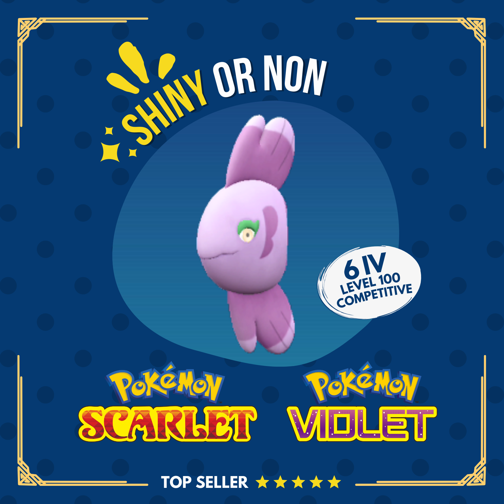 Alomomola Shiny or Non ✨ 6 IV Competitive Customizable Pokémon Scarlet Violet by Shiny Living Dex | Shiny Living Dex