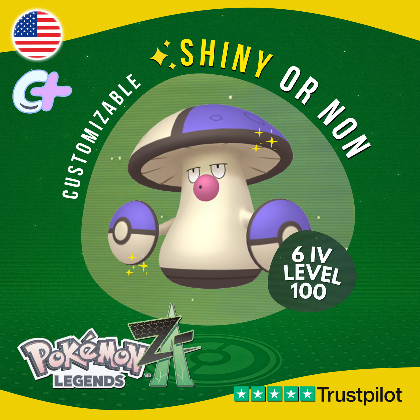 Amoonguss Shiny or Non ✨6 IV Pokémon Legends Z-A Competitive Customizable ZA Z A