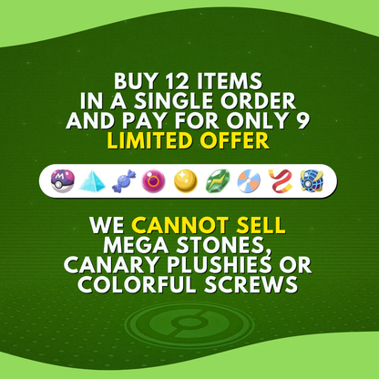 Any Legit Item for Pokémon Legends Z-A ZA Z Rare Candy XL Master Ball TM Nugget