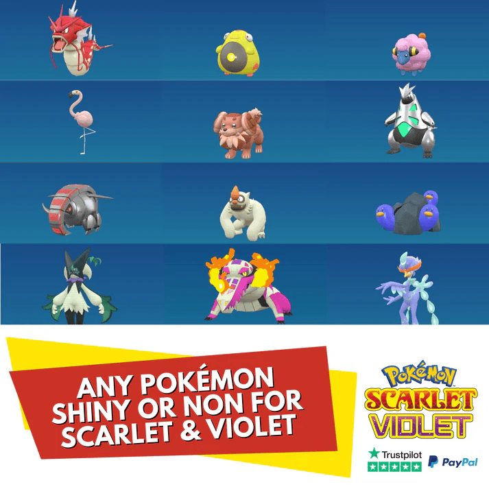 Any Pokémon Shiny Or Non For Scarlet & Violet Level 1 50 100 Competitive 6 IV Battle Custom OT Name Gender Level Nature Customizable Legit