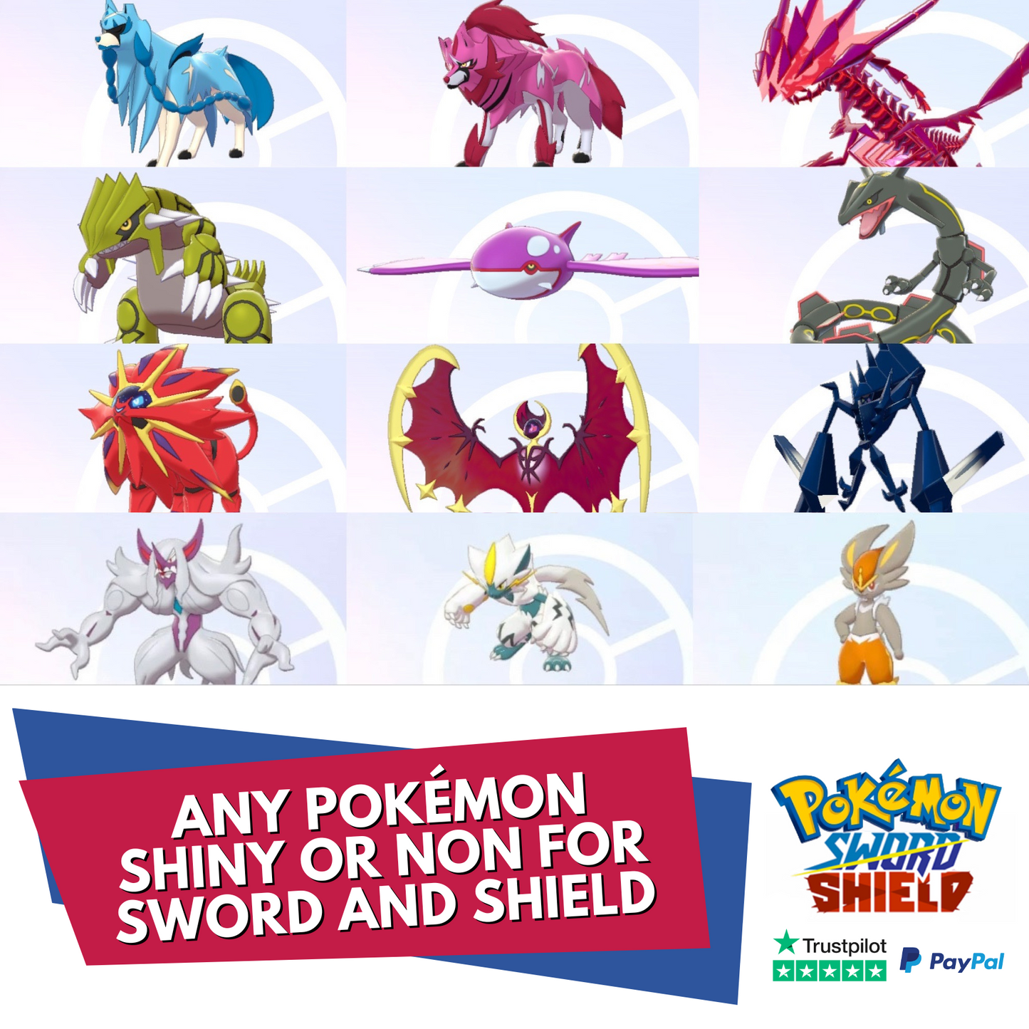 Any Pokémon Shiny Or Non For Sword & Shield Level 1 50 100 Competitive 6 IV Battle Custom OT Name Gender Level Nature Customizable Legit by Il mio negozio | Shiny Living Dex