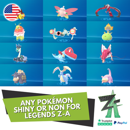 Any Pokémon Shiny or Non Legends Z-A ✨ 6 IV Ranked Battle Ready Competitive 100% Legit Legal Customizable ZA Z A Custom trainer name
