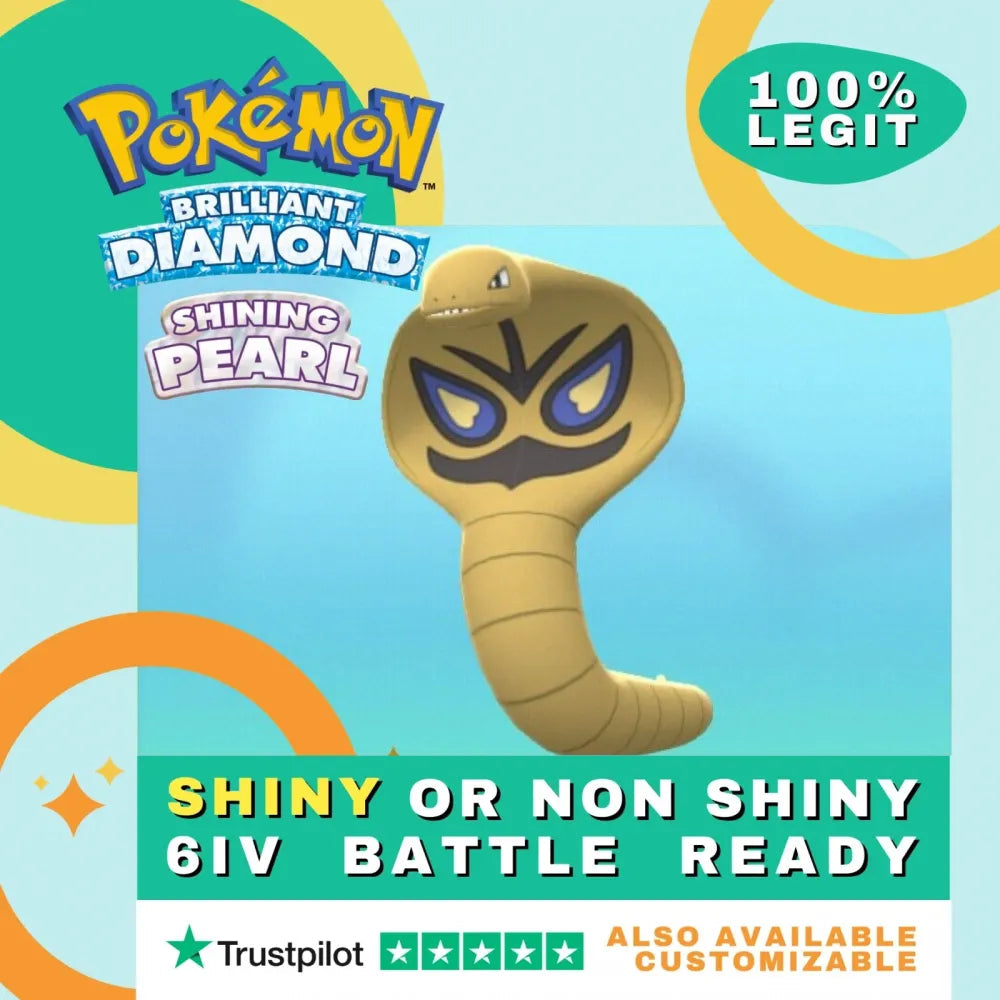 Arbok Shiny ✨ or Non Shiny Pokémon Brilliant Diamond Shining Pearl Battle Ready 6 IV Competitive 100% Legit Level 100 Customizable Custom OT by Shiny Living Dex | Shiny Living Dex