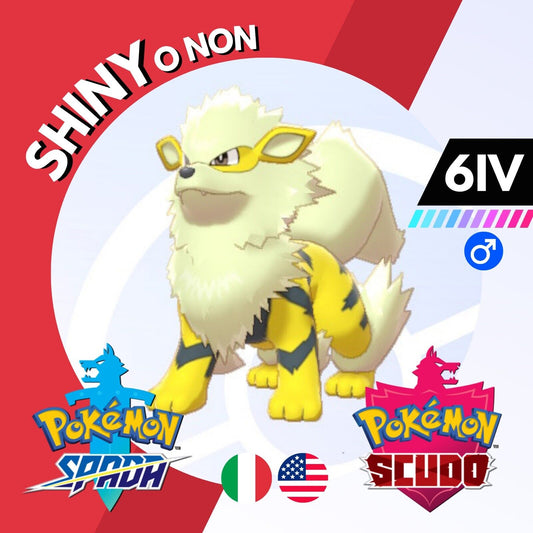 Arcanine Shiny o Non 6 IV Competitivo Legit Pokemon Spada Scudo Sword Shield