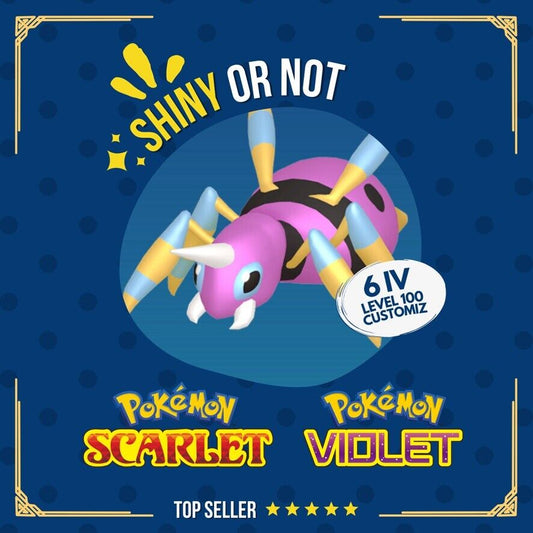 Ariados Shiny or Non ✨ 6 IV Competitive Customizable Pokémon Scarlet Violet by Shiny Living Dex | Shiny Living Dex