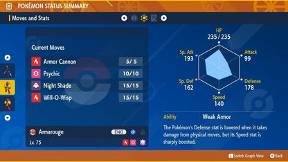 Armarouge 5 Star Tera Raid Event February 2023 Untouched Pokémon Scarlet Violet Non Shiny Lv. 75 by Shiny Living Dex | Shiny Living Dex