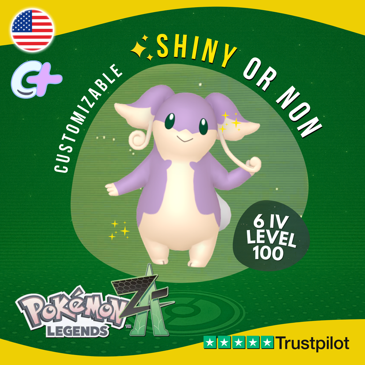 Audino Shiny or Non ✨6 IV Pokémon Legends Z-A Competitive Customizable ZA Z A