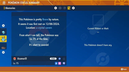 Azumarill Tera Worthy Event December 2024 Untouched IV Pokémon Scarlet Violet