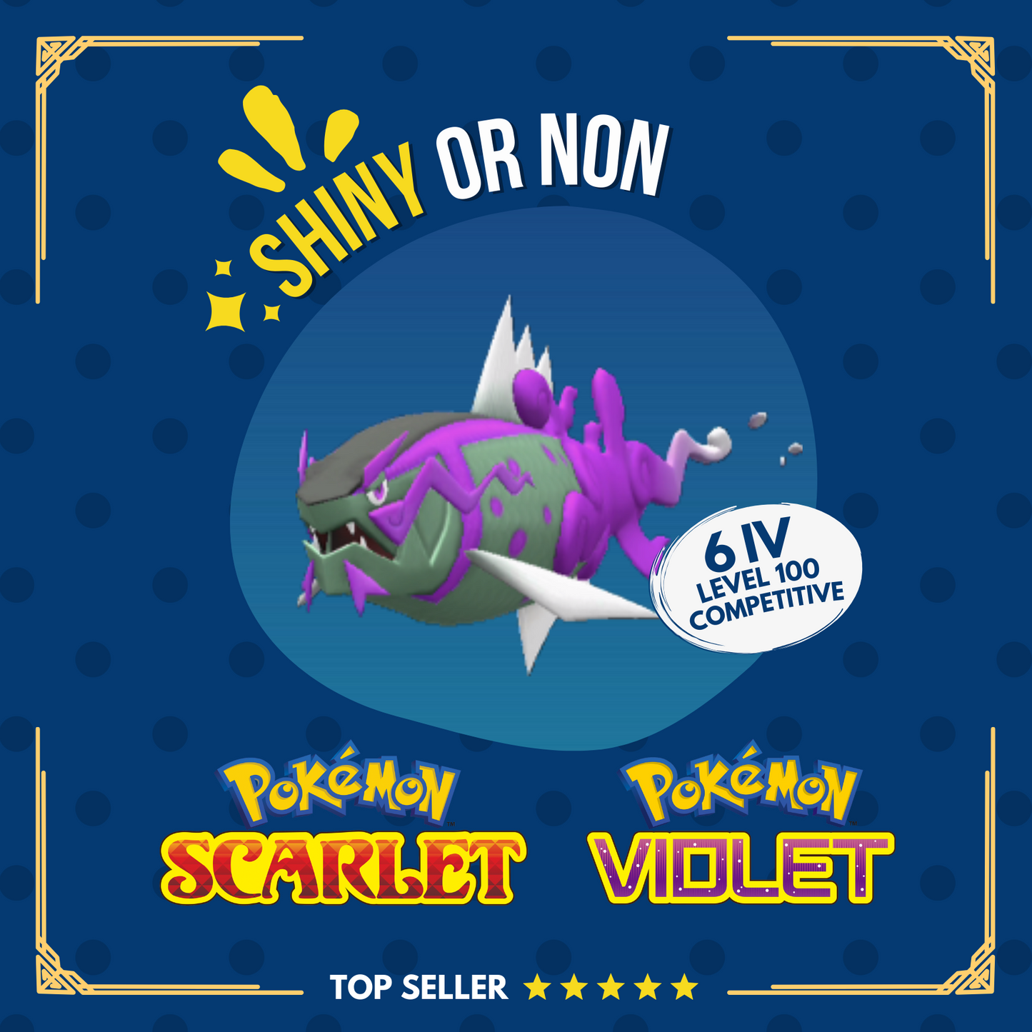 Basculegion M Shiny O Non ✨ 6 IV Competitive Customizable Pokémon Scarlet Violet by Shiny Living Dex | Shiny Living Dex