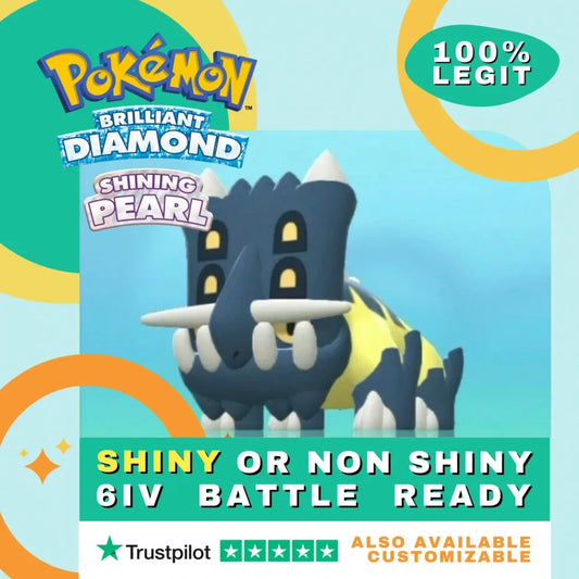 Bastiodon  Shiny ✨ or Non Shiny Pokémon Brilliant Diamond Shining Pearl Battle Ready 6 IV Competitive 100%  Legit Level 100 Customizable Custom OT