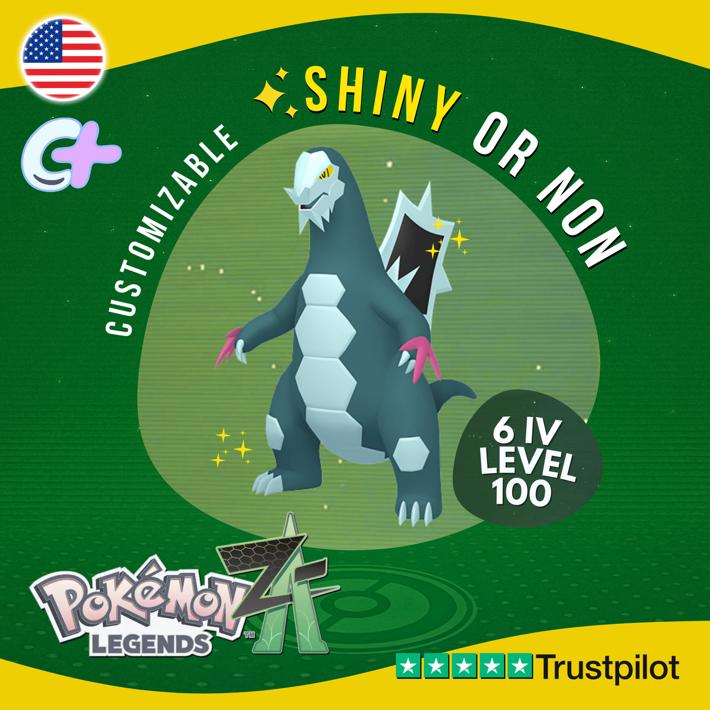 Baxcalibur Shiny or Non 6 IV Pokémon Legends Z-A Competitive Customizable ZA Z A