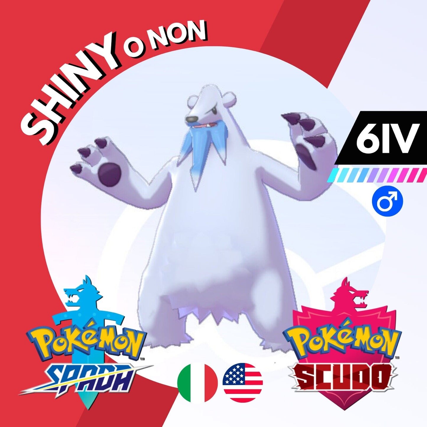 Beartic Shiny o Non 6 IV Competitivo Legit Pokemon Spada Scudo Sword Shield