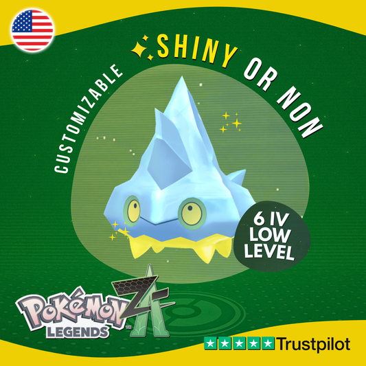 Bergmite Shiny or Non ✨ 6 IV Pokémon Legends Z-A Competitive Customizable ZA Z A