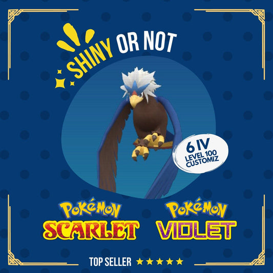 Braviary Shiny or Non ✨ 6 IV Competitive Customizable Pokémon Scarlet Violet by Shiny Living Dex | Shiny Living Dex