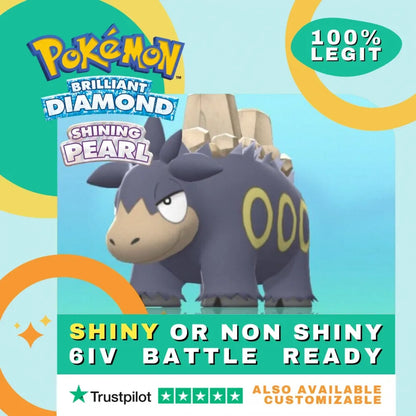 Camerupt  Shiny ✨ or Non Shiny Pokémon Brilliant Diamond Shining Pearl Battle Ready 6 IV Competitive 100%  Legit Level 100 Customizable Custom OT