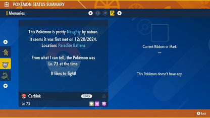 Carbink Shiny Event Mass Outbreaks December Untouched IV Pokémon Scarlet Violet