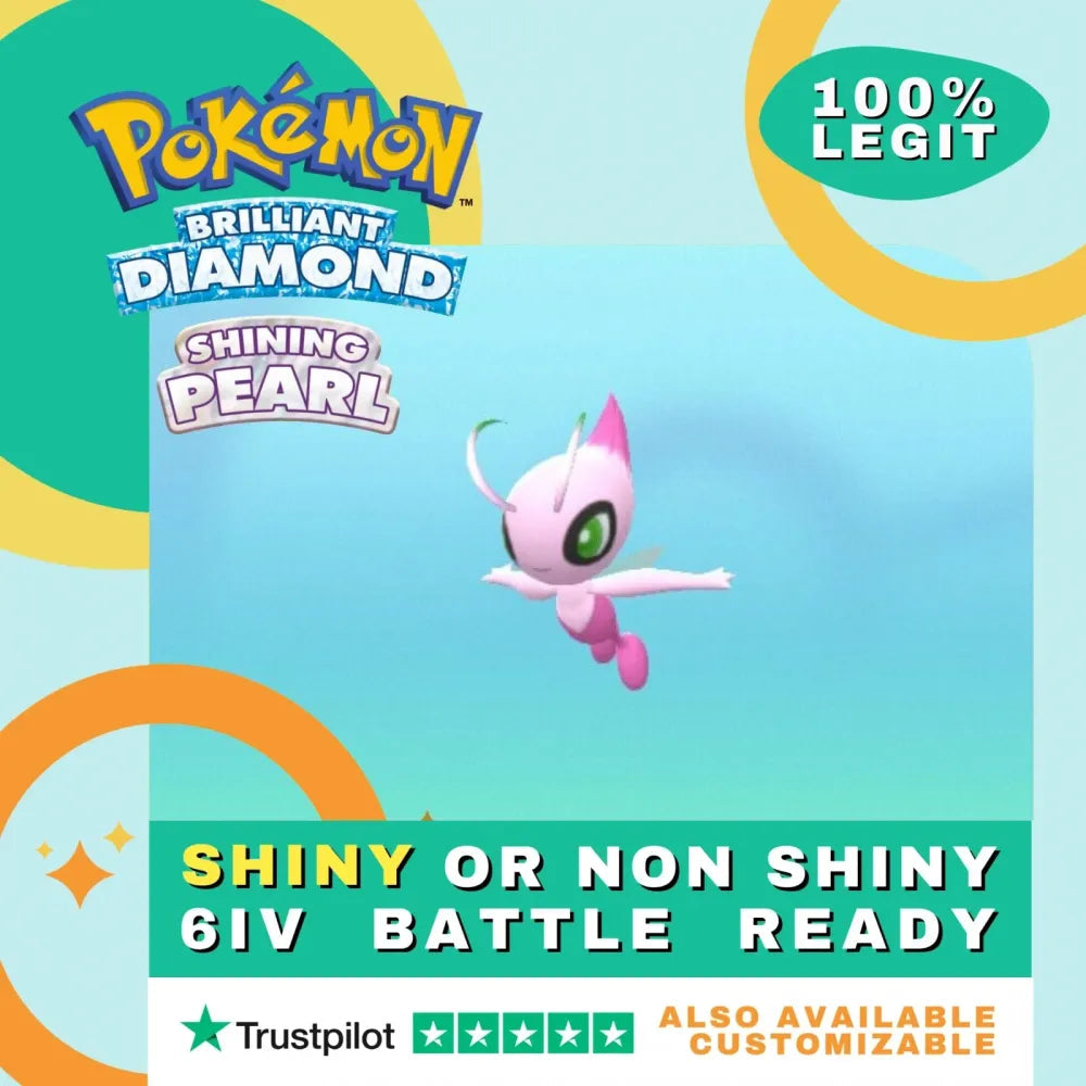 Celebi Shiny ✨ or Non Shiny Pokémon Brilliant Diamond Shining Pearl Battle Ready 6 IV Competitive 100% Legit Level 100 Customizable Custom OT by Shiny Living Dex | Shiny Living Dex