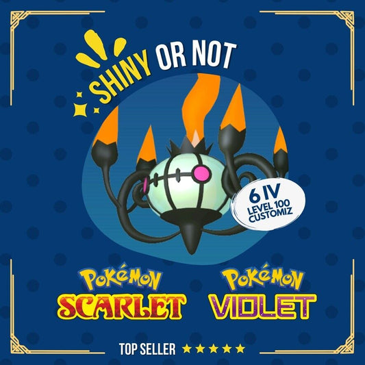 Chandelure Shiny or Non ✨ 6 IV Competitive Customizable Pokémon Scarlet Violet by Shiny Living Dex | Shiny Living Dex