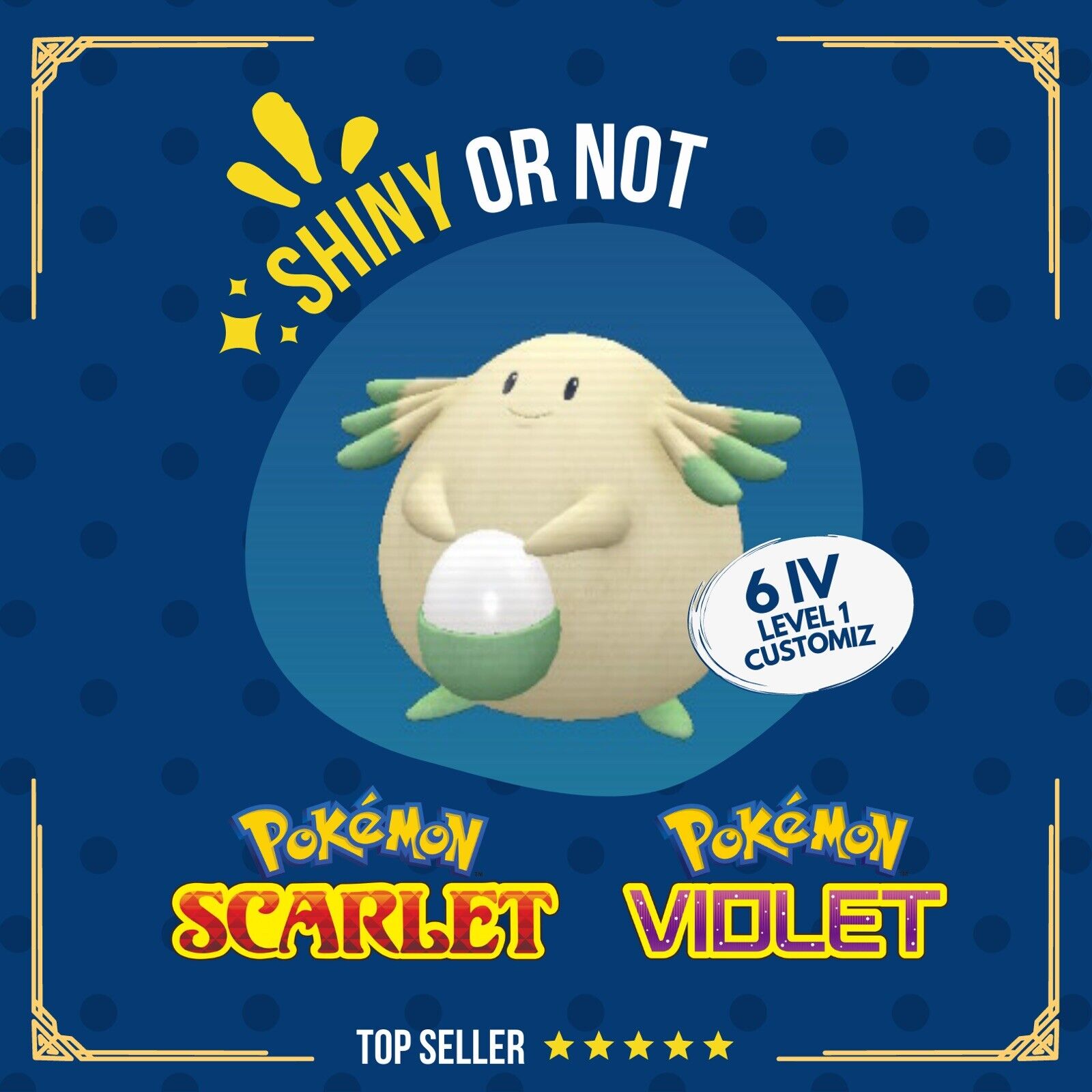 Chansey Shiny or Non ✨ 6 IV Customizable Nature Level OT Pokémon Scarlet Violet by Shiny Living Dex | Shiny Living Dex