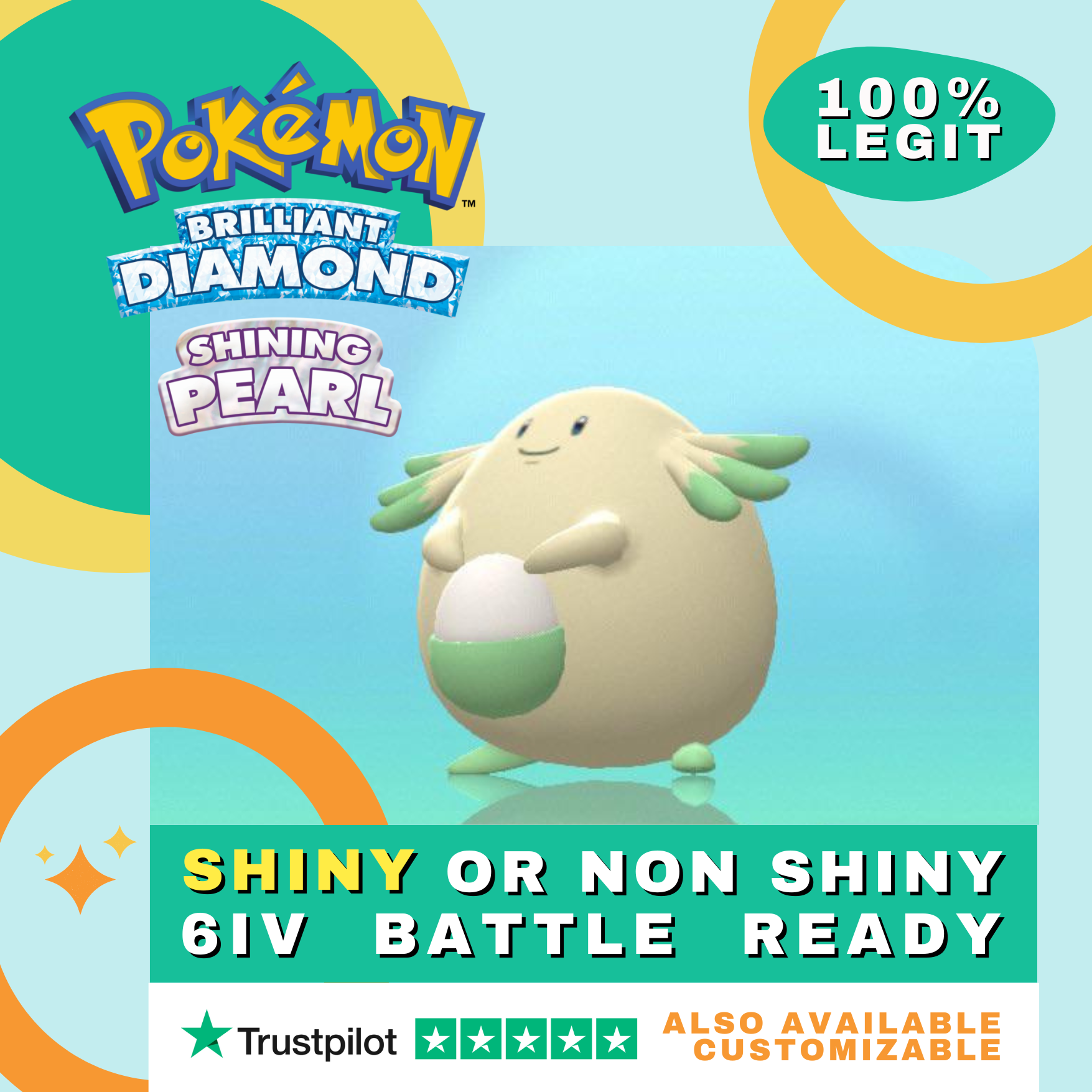 Chansey Shiny ✨ or Non Shiny Pokémon Brilliant Diamond Shining Pearl Battle Ready 6 IV Competitive 100% Legit Level 100 Customizable Custom OT by Shiny Living Dex | Shiny Living Dex