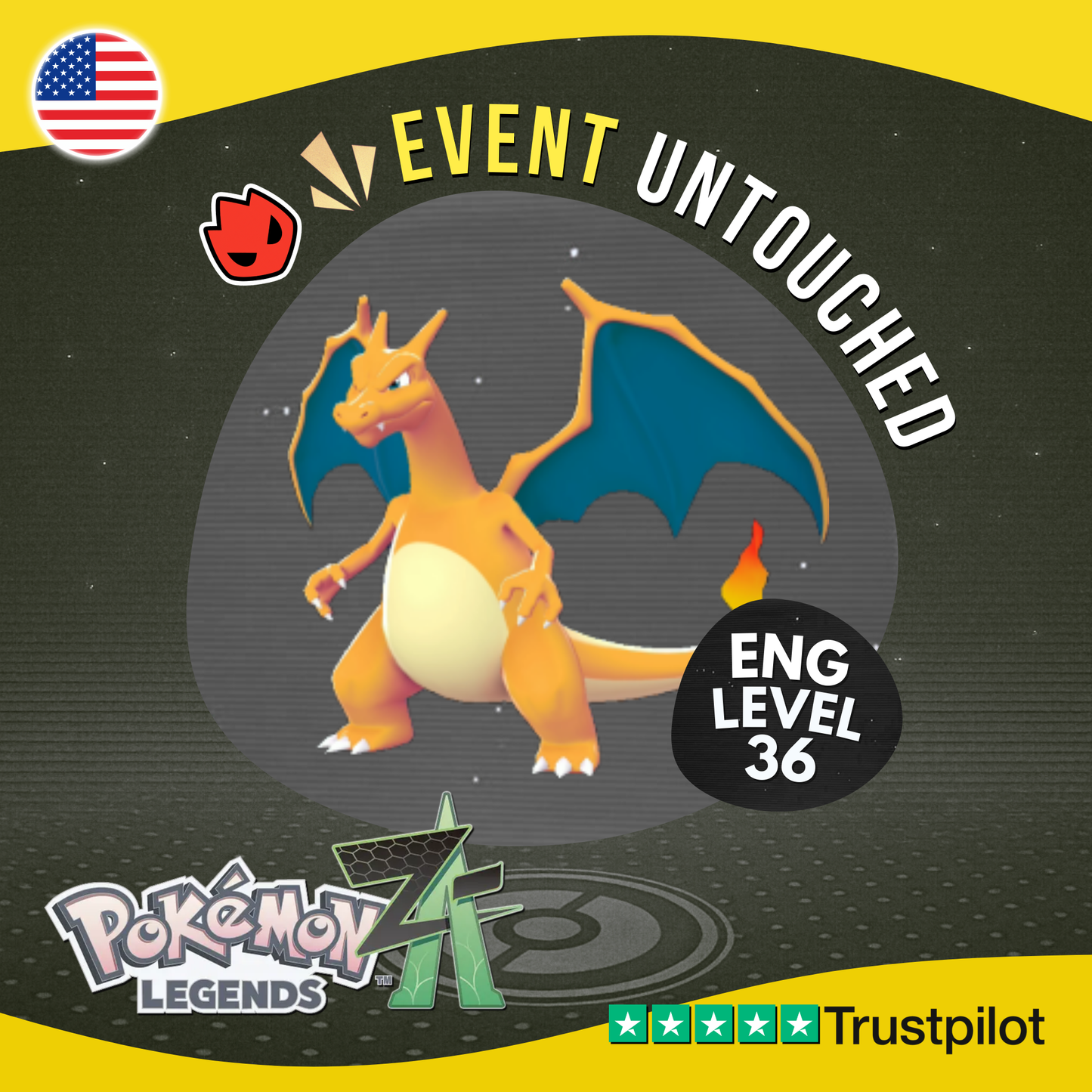 Charizard Alpha Event B1G0006 December Untouched IV Pokémon Legends Z-A ZA Z A
