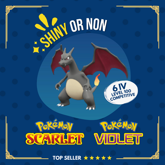 Charizard Shiny or Non ✨ 6 IV Competitive Customizable Pokémon Scarlet Violet by Shiny Living Dex | Shiny Living Dex