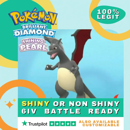 Charizard  Shiny ✨ or Non Shiny Pokémon Brilliant Diamond Shining Pearl Battle Ready 6 IV Competitive 100%  Legit Level 100 Customizable Custom OT