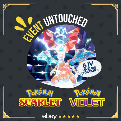 Charizard Unrivaled Tera Raid Event 2022 100% Untouched Pokémon Scarlet Violet Non shiny Lv. 100 by Shiny Living Dex | Shiny Living Dex