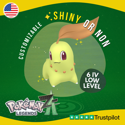 Chikorita Shiny or Non ✨ 6IV Pokémon Legends Z-A Competitive Customizable ZA Z A