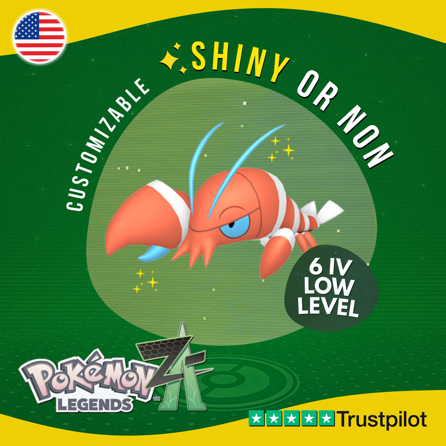 Clauncher Shiny or Non ✨ 6IV Pokémon Legends Z-A Competitive Customizable ZA Z A