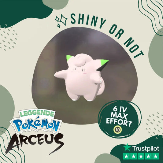Clefairy Shiny ✨ Legends Pokémon Arceus 6 Iv Max Effort Custom Ot Level Gender